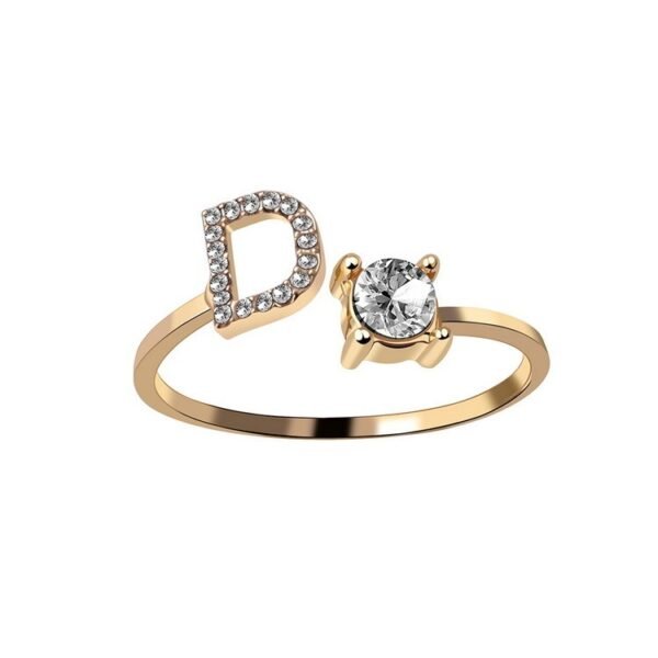 New Design Adjustable 26 Initial Letter Ring Fashion Jewelry For Women Simple Elegant Jewelry - Image 4