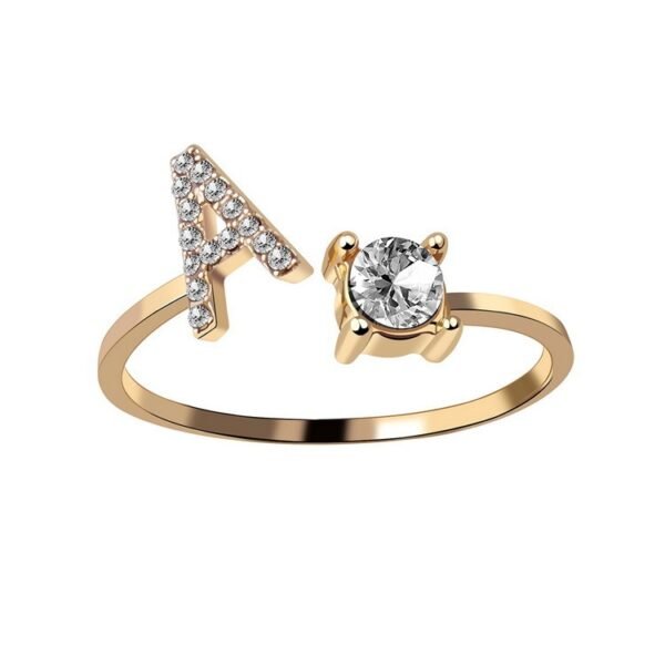 New Design Adjustable 26 Initial Letter Ring Fashion Jewelry For Women Simple Elegant Jewelry - Image 9