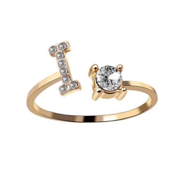 New Design Adjustable 26 Initial Letter Ring Fashion Jewelry For Women Simple Elegant Jewelry - Image 5