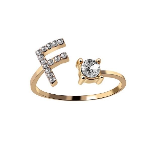 New Design Adjustable 26 Initial Letter Ring Fashion Jewelry For Women Simple Elegant Jewelry - Image 6