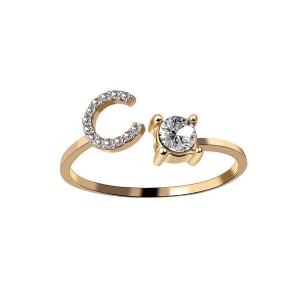 New Design Adjustable 26 Initial Letter Ring Fashion Jewelry For Women Simple Elegant Jewelry - Image 10