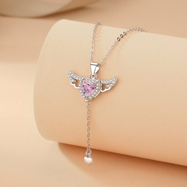 Cupid Heart Angel Wings Necklace - Image 8