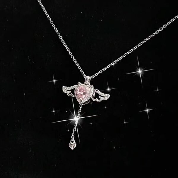 Cupid Heart Angel Wings Necklace - Image 7