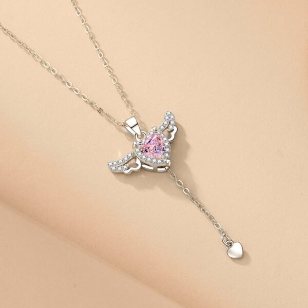 Cupid Heart Angel Wings Necklace - Image 5